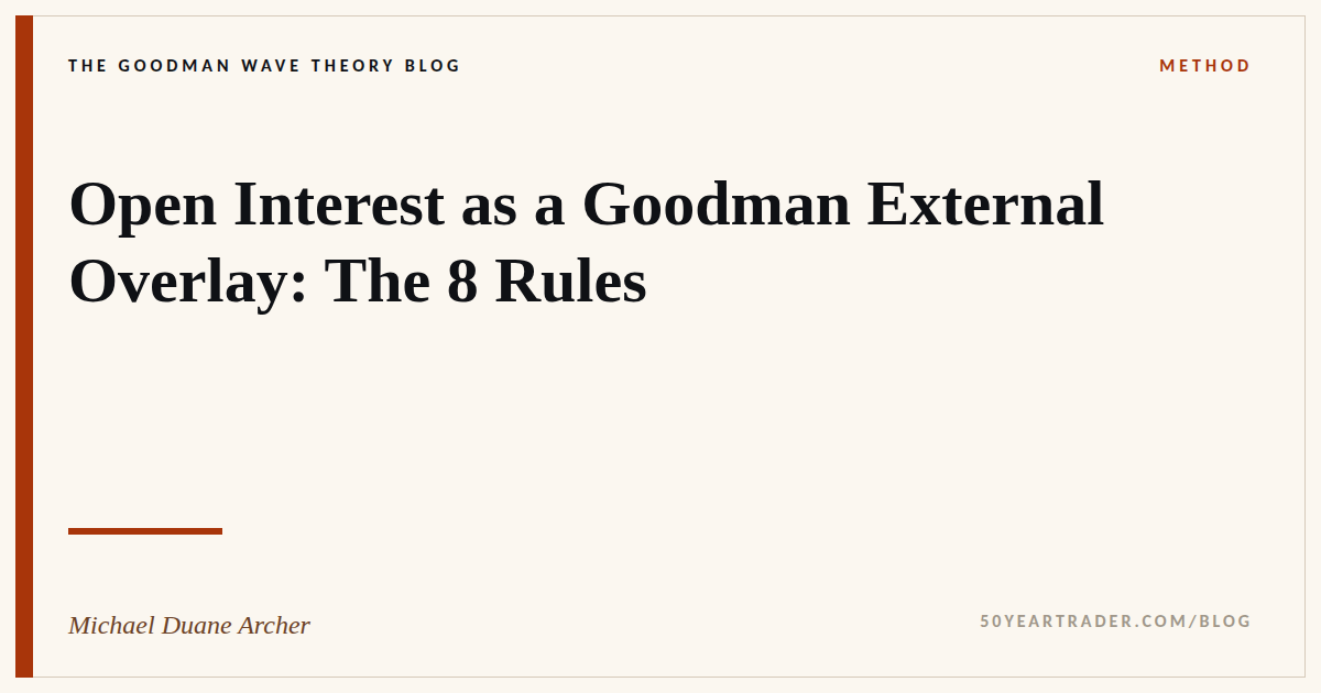 Open Interest as a Goodman External Overlay: The 8 Rules